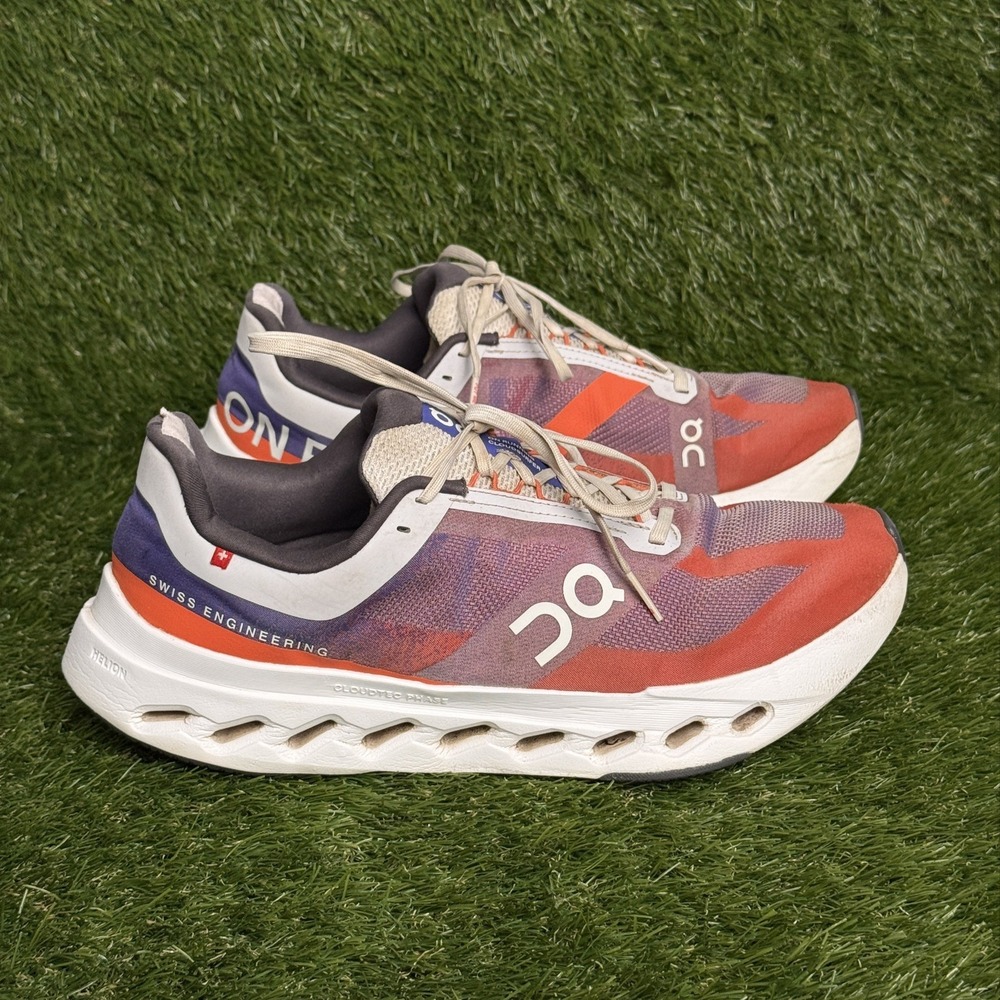 On Cloudsurfer Next Mens 10.5 Purple Orange Athletic Running Shoes 3ME30022561